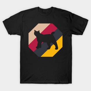 Retro lynx motif animal lover bobcat art T-Shirt